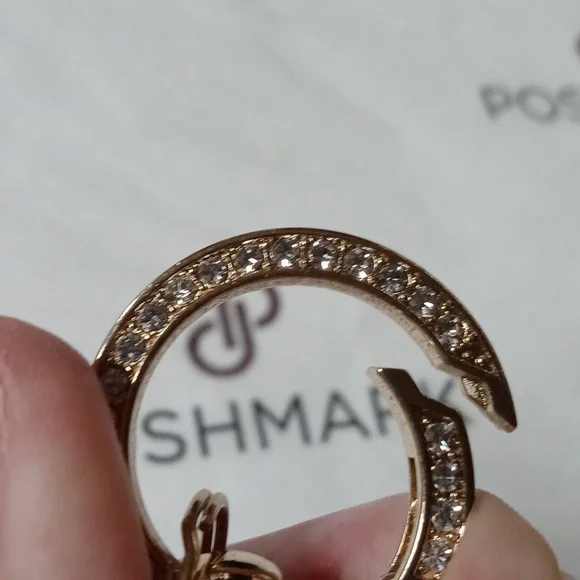 Leather Gold Rhinestone Perfume Bottle Butterfly Flower Bag Charm Handcrafted - Picture 9 of 11